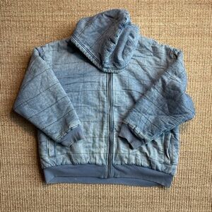 Aerie Denim Quilted Zip Up Jacket Size XL